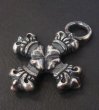 Photo4: Half 4Heart Crown Short Cross Pendant (4)