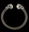 Photo1: Skull Cable Wire Bangle (1)