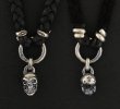 Photo4: Quarter Skull & braid leather necklace (4)