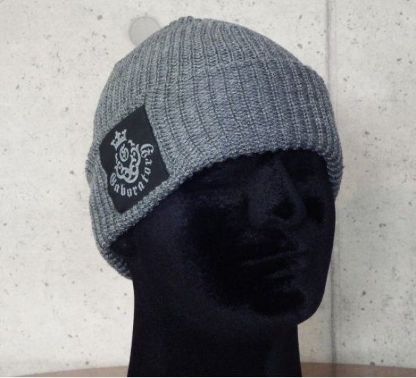 Photo1: Atelier mark watch cap (Gray) (1)