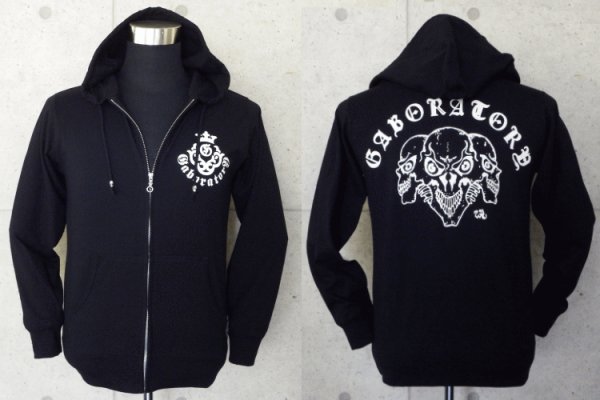 Photo1: Triple skull hooded jacket (1)