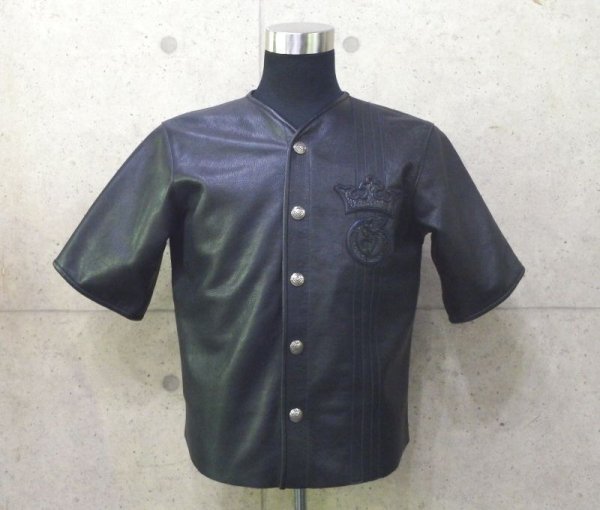 Photo1: Gaboratory Tribal Base Ball Leather Shirt (1)