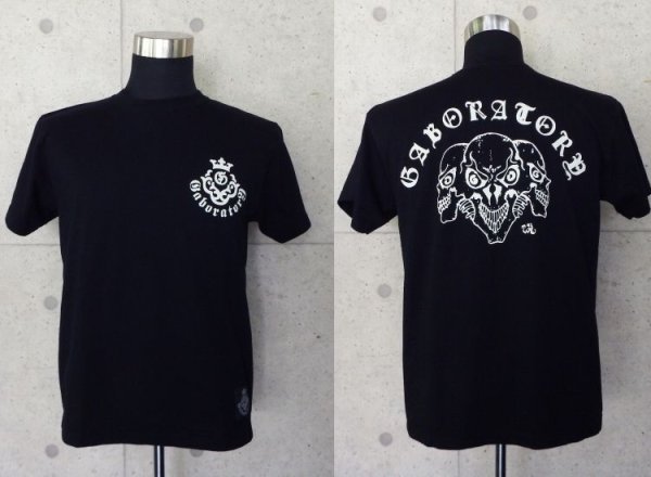 Photo1: Triple Skull T-shirt [Black] (1)