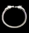 Photo1: Half Horse Cable Wire Bangle (1)