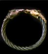 Photo1: 18k Gold & Silver Horse Cable Wire Bangle (1)