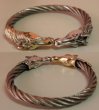 Photo4: 18k Gold & Silver Horse Cable Wire Bangle (4)