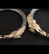 Photo14: Gold & Silver Stupid Horse Cable Wire Bangle (14)