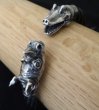 Photo15: Rhinoceros & Alligator Cable Wire Bangle (15)