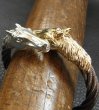 Photo8: Gold & Silver Horse With Teeth Cable Wire Bangle (8)