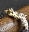 Photo7: Gold & Silver Horse With Teeth Cable Wire Bangle (7)