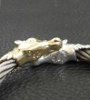 Photo3: Gold & Silver Horse With Teeth Cable Wire Bangle (3)