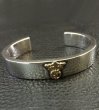 Photo6: 18k Gold Raised G&Crown Flat Bar Bangle Bold (6)