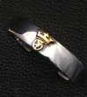 Photo5: 18k Gold Raised G&Crown Flat Bar Bangle Bold (5)