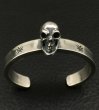 Photo6: Single Skull On Flat Bar Bangle Bold (6)