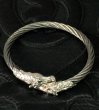 Photo2: Half Horse Cable Wire Bangle (Platinum finish) (2)