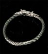 Photo1: Half Horse Cable Wire Bangle (Platinum finish) (1)