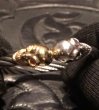 Photo11: 10k Gold & Silver Skull Cable Wire Bangle (11)