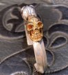 Photo6: Floating 18k Gold & Silver Miracle Skull Triangle Wire Bangle (6)