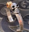 Photo4: Floating 18k Gold & Silver Miracle Skull Triangle Wire Bangle (4)