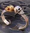 Photo3: Floating 18k Gold & Silver Miracle Skull Triangle Wire Bangle (3)