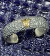 Photo1: 18k Gold Raised G&Crown With 18mm Heavy Wide Chiseled Bangle (1)