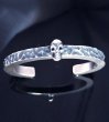 Photo5: Twelve Small Skull Pierce On 6.5mm Wide Side Flat Chiseled Bangle Bold [BG-85] (5)