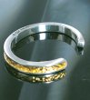 Photo2: Pure Gold Wrap 7.5 x 4.5mm Wide Side Flat Chiseled Reel Bangle (2)