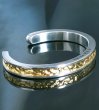 Photo1: Pure Gold Wrap 7.5 x 4.5mm Wide Side Flat Chiseled Reel Bangle (1)