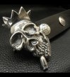 Photo4: Smorking Skull & Crown Belt Buckle (4)