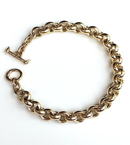 Photo1: [One-of-a-kind] 14K Gold O-Ring Links Bracelet [14k-05] (1)