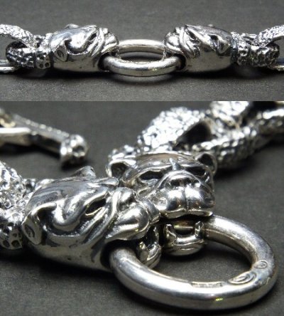 Photo2: Bulldog With Chiseled H.W.O & Chiseled Anchor Links Bracelet