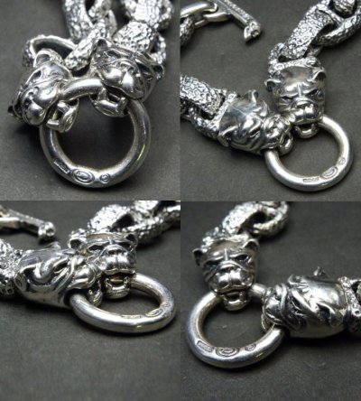 Photo3: Bulldog With Chiseled H.W.O & Chiseled Anchor Links Bracelet