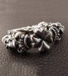 Photo13: 2Skull On 4 Heart Crown & Boat Chain Links Chain Bracelet (13)