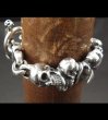 Photo12: 2Skull On 4 Heart Crown & Boat Chain Links Chain Bracelet (12)