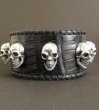 Photo4: 8Skull Crocodile Leather Wrist band (4)