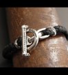 Photo3: Quarter Skull On braid leather bracelet (3)