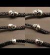 Photo5: Quarter Skull On braid leather bracelet (5)