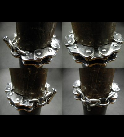 Photo2: Motorcycle Chain Bracelet (Large)