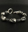 Photo11: 5Skulls with stud bolo neck cable wire bracelet (11)