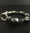 Photo10: 5Skulls with stud bolo neck cable wire bracelet (10)