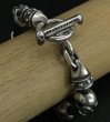 Photo12: 5Skulls with stud bolo neck cable wire bracelet (12)