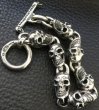 Photo2: All Skulls Link Bracelet (2)