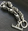 Photo10: All Skulls Link Bracelet (10)