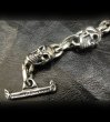 Photo4: Half Skull & Chain Links Bracelet (4)