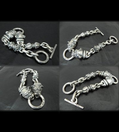 Photo1: 2 Large old bulldog with noodle & roller bracelet