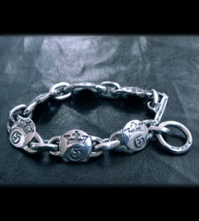 Photo2: Medium G&Crown links bracelet