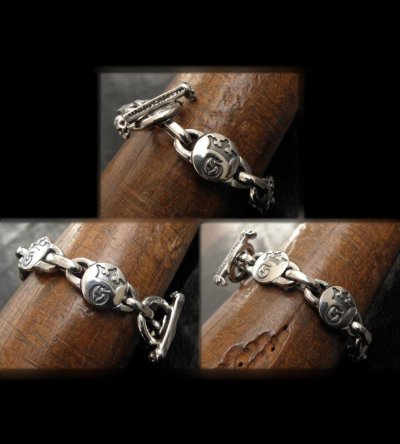 Photo3: Medium G&Crown links bracelet