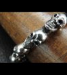 Photo14: Half size 10 skulls braid leather bracelet (14)