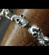 Photo10: Half size 10 skulls braid leather bracelet (10)