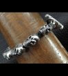 Photo9: Half size 10 skulls braid leather bracelet (9)